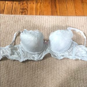 Victoria’s Secret light blue bra and paisley bra